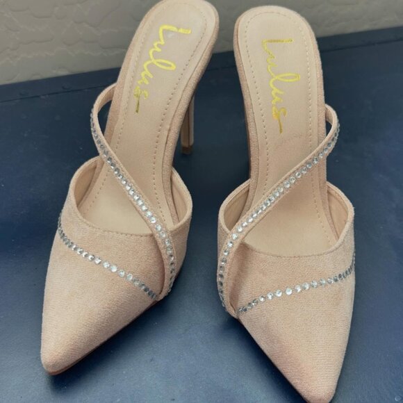 Lulus suede Pointed Toe Mule Heels Size 6 - Picture 2 of 5